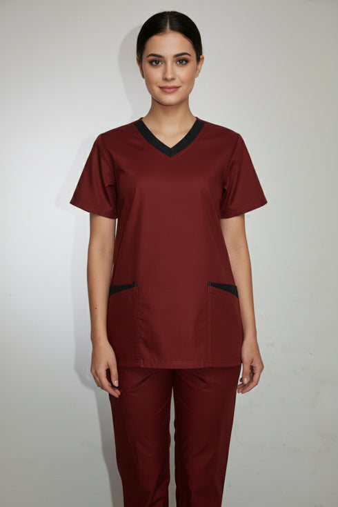 Women's 4-Pocket Rounded V-Neck Scrub